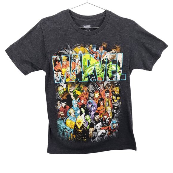 Marvel T Shirt Mens Size S Gray Retro Superhero Graphic Short Sleeve Crew Neck - Picture 1 of 6